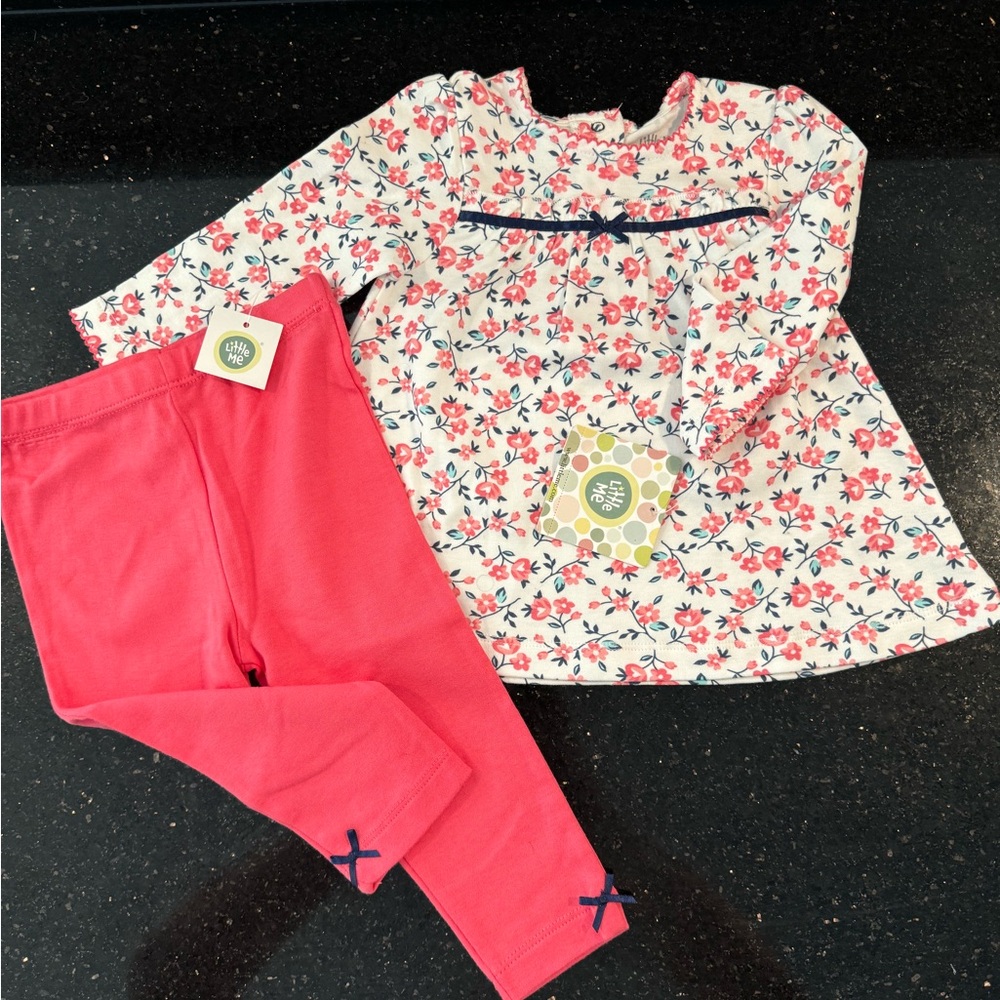 New Little Me Rose 2 piece NWT 12mo girls